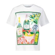 Bomuld T-shirt med Moderne Print