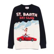 Blå Ski Club Strik Sweater