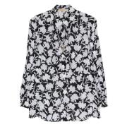 Sort Fleur Casual Bluse