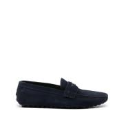 Blå Læder Loafers Casual Flats