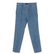 Blå Bomuld Denim Tapered Leg Jeans