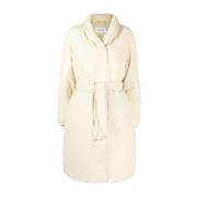 Beige Dun Wrap Puffer Frakke