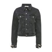 Sort Denim Trucker Jakke