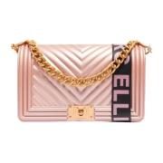 Pink Quilted Chain Skuldertaske