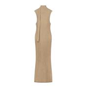 Beige Karina Kjole Maxi Stil