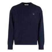 Fox Front Uld-blanding Crew-neck Sweater