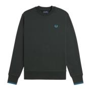 Bomuld crewneck sweatshirt med krøllet bagside