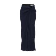 Navy Maxi Nederdel med Drapering