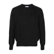 Sort Uld Læder Sweater