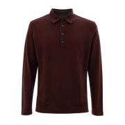 Bordeaux Uld og Bomuld Polo Shirt