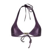 Lilla Metallic Logo Clip Bikini Top