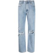 Autentisk Trashed Wide Leg Jeans Blå