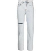 Blå Slim Fit Straight Jeans