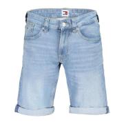 Blå Mænds Jeans Shorts, Vasket Effekt