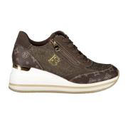 Brun Sporty Sneakers med Sidelukning