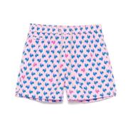 Pink Rooster Print Swim Shorts