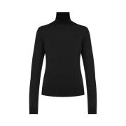 Sort Cashmere-Silke Roll-Neck Jumper