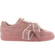 Suede Heart Satin Platform Sko