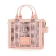 Krystal Lærred Crossbody Tote Taske Pink