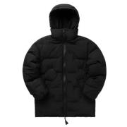 Blød Puffer Oversize Midi Jakke Sort