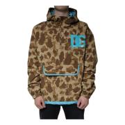 Brun Camo Windbreaker Jakke med Logo