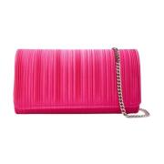 Elektrisk Fuchsia Foldet Satin Clutch