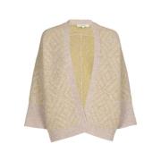 Beige Glitrende Detalje Cardigan