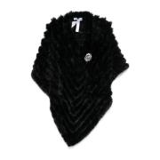 Faux-Fur Panelled Boat Neck Scarf