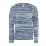 Multifarvet O-Neck Pullover Bluse