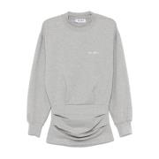 Ribbed Cuffs Crew Neck Kjole