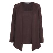 Tussa, silkestrikket cardigan i aubergine