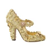 Guld Blomst Krystal Pyntede Pumps