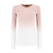 Ribbet langærmet jersey sweater