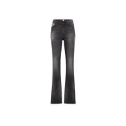 Patchwork Straight-Leg Jeans med dyreprint