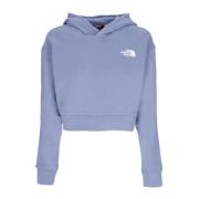 Blå Cropped Hoodie Trend Sweatshirt