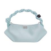 Icy Blue Satin Mini Bou Taske