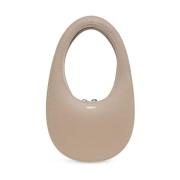 Beige Oval Top Håndtaske