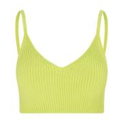 Ribbet Strikket Crop Top