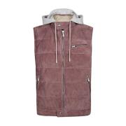 Suede Hætteforet Polstret Sporty Gilet