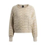 Tekstureret Cropped Sweater - Hvid