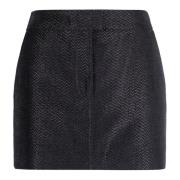 Silk Viscose Strik Miniskirt