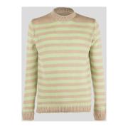 Stribet rund hals sweater