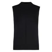 Ribstrikket Mock Turtleneck Vest