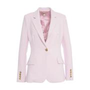 Rosa Blazer med Metallic Detaljer