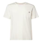 Hvid T-shirt med Placchetta Go Logo