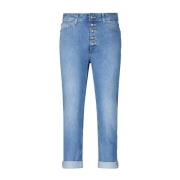 Elegant Loose-Fit Jeans med smykketrykknapper