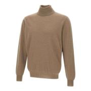 Brun Uld Kashmir Turtleneck Sweater