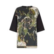 Jungle Print Mirror Snake Monogram T-Shirt