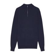 Merino Uld Zip Mock Polo Skjorte