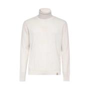 Kashmir Turtleneck Sweater med Læderindsatser